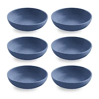 Blue Madden Melamine Low Bowls, Set of 6