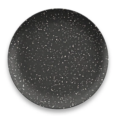 Black Faye Melamine Dinner Plates, Set of 6
