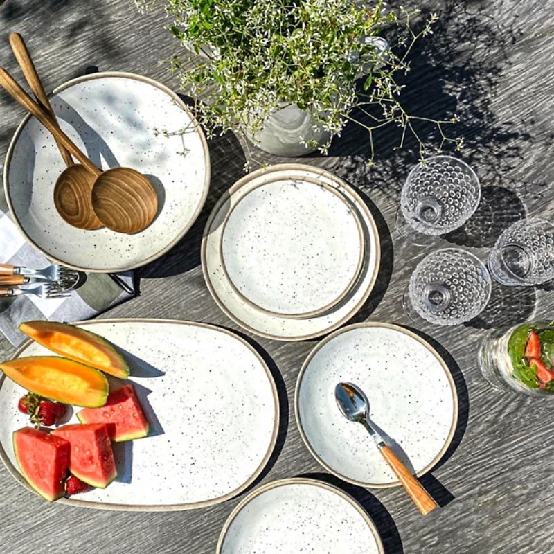 White Haven Melamine Low Bowls, Set of 6