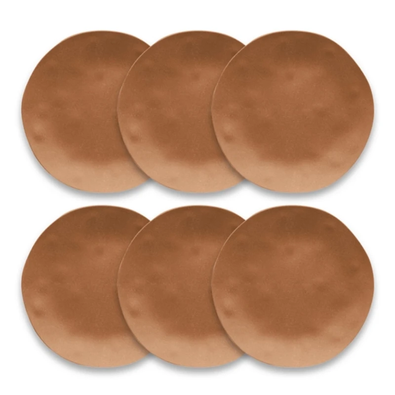 Terracotta Melamine Santal Dinner Plates, Set of 6