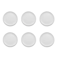 Matte White Melamine Coupe Dinner Plates, Set of 6