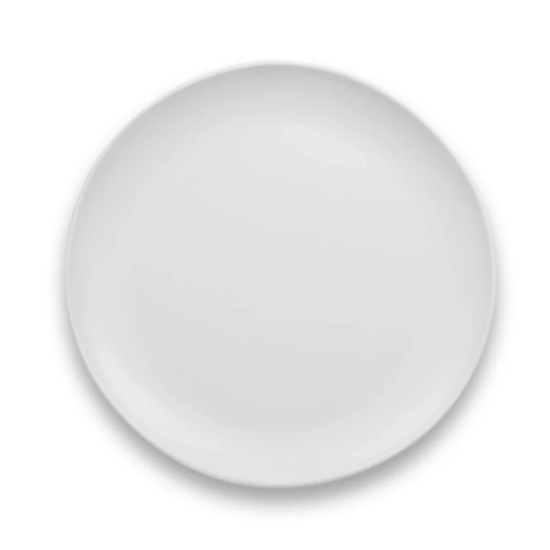 Matte White Melamine Coupe Dinner Plates, Set of 6