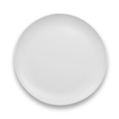 Matte White Melamine Coupe Dinner Plates, Set of 6