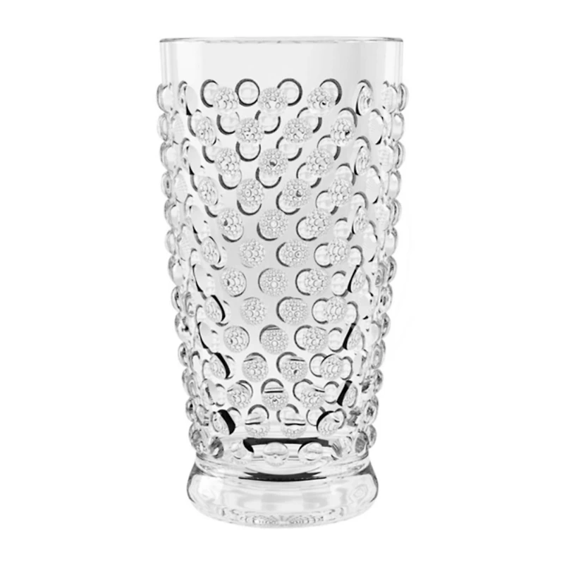 Tall Clear Embossed Acrylic Tumblers, Set of 6