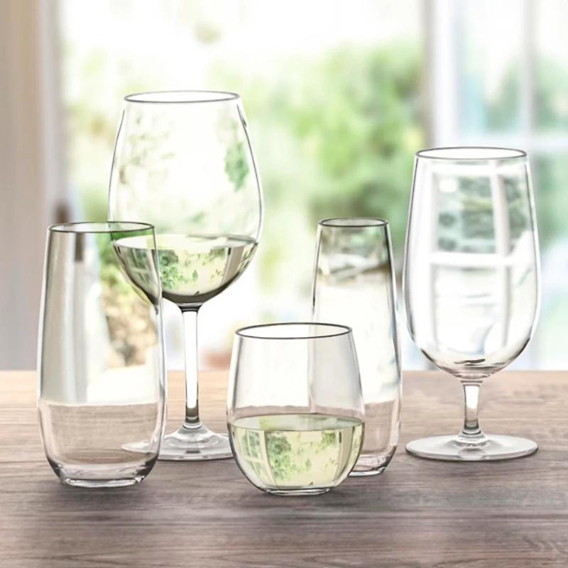 Clear Acrylic Stemless Wine Glasses, Set of 6