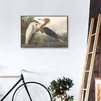 Purple Heron Framed Canvas Art Print