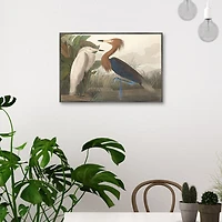 Purple Heron Framed Canvas Art Print