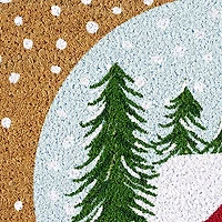 Happy Holidays Half Circle Coir Doormat