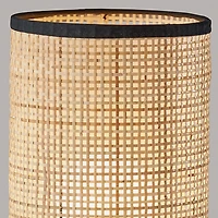 Rattan Cylinder Shade Black Base Table Lamp