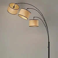 Black Metal 3-Arm Arched Floor Lamp