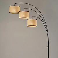 Black Metal 3-Arm Arched Floor Lamp