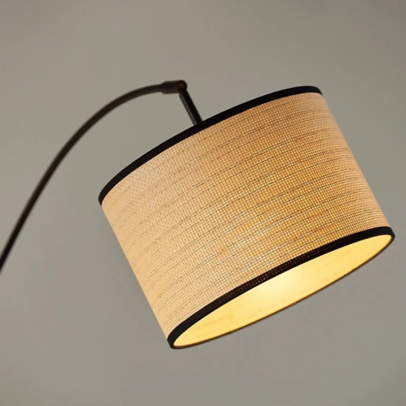 Black Metal 3-Arm Arched Floor Lamp