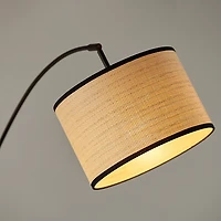 Black Metal 3-Arm Arched Floor Lamp