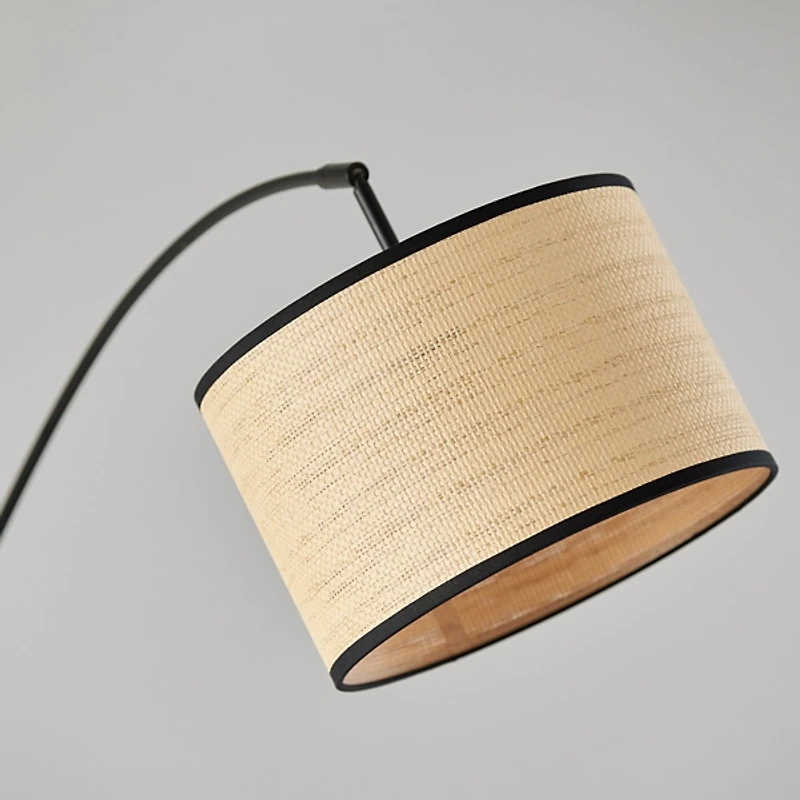 Black Metal 3-Arm Arched Floor Lamp