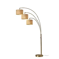 Gold Metal 3-Arm Arched Floor Lamp