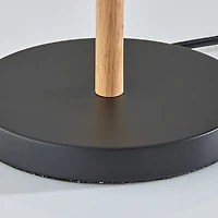 Natural Wood Flare Two-Bulb Table Lamp