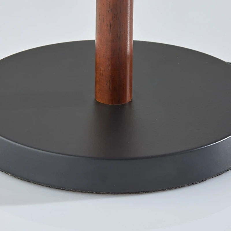 Walnut Wood Flare Two-Bulb Table Lamp