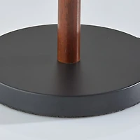 Walnut Wood Flare Two-Bulb Table Lamp