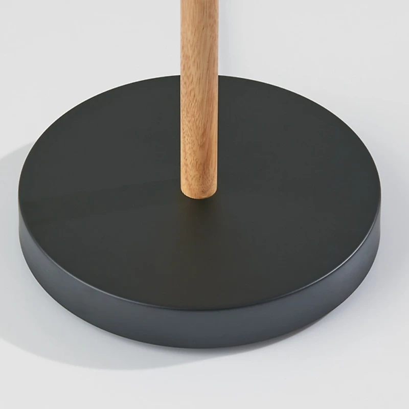 Black Metal Natural Flare Pulls Floor Lamp