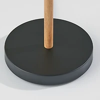 Black Metal Natural Flare Pulls Floor Lamp