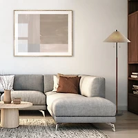 Black Metal Walnut Flare Pulls Floor Lamp