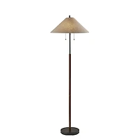 Black Metal Walnut Flare Pulls Floor Lamp