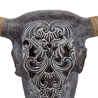 Gray Bohemian Bull Wall Plaque