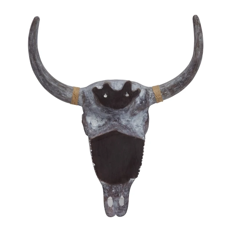 Gray Bohemian Bull Wall Plaque