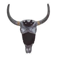 Gray Bohemian Bull Wall Plaque