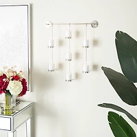 Silver Hanging Glass Votive Wall Plaque