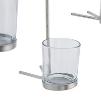 Silver Hanging Glass Votive Wall Plaque