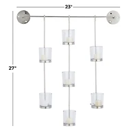 Silver Hanging Glass Votive Wall Plaque