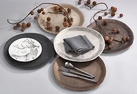 Brushed Charcoal Metal Charger Plates, Set of 4