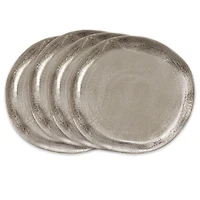 Brushed Gray Metal Charger Plates, Set of 4