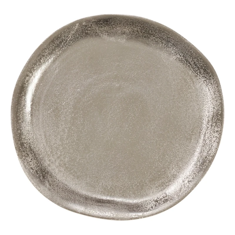 Brushed Gray Metal Charger Plates, Set of 4