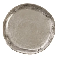 Brushed Gray Metal Charger Plates, Set of 4