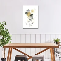 Mustard Yellow and Gray Abstract Canvas Art Print