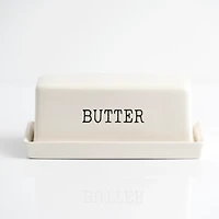 White Debossed Butter Dish