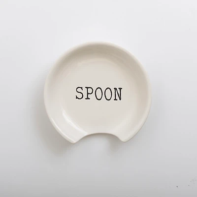 White Debossed Spoon Rest