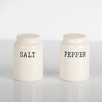 White Debossed Salt and Pepper Shaker Set