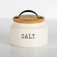 White Debossed Salt Cellar