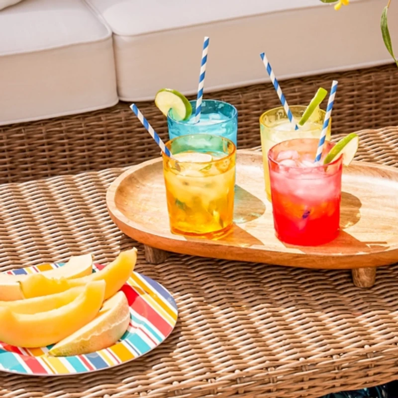 Oval Mango Wood Footed Serving Platter