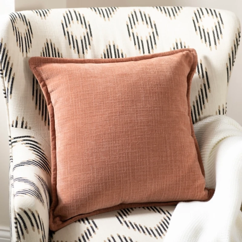 Terracotta Desert Chenille Throw Pillow