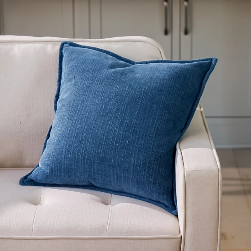 Teal Desert Chenille Throw Pillow