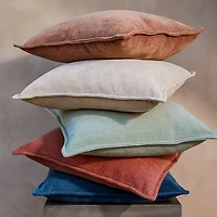 Teal Desert Chenille Throw Pillow