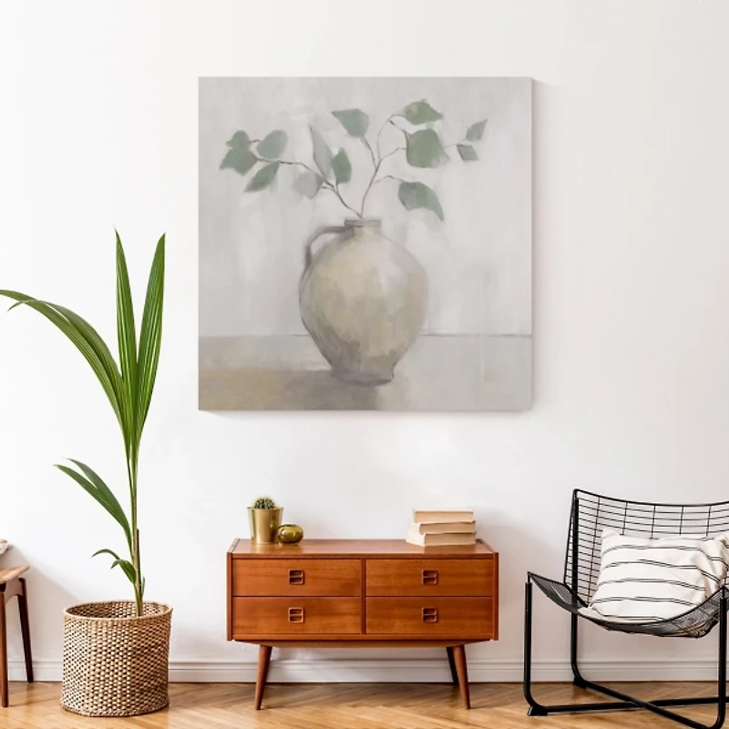 Light Vase Botanical Canvas Art Print