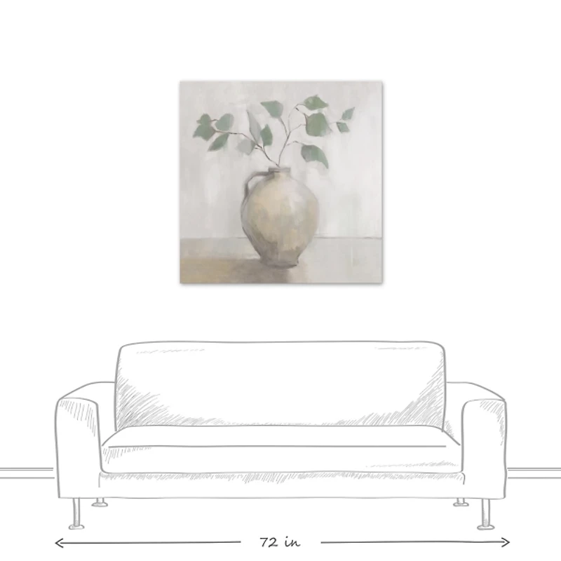 Light Vase Botanical Canvas Art Print