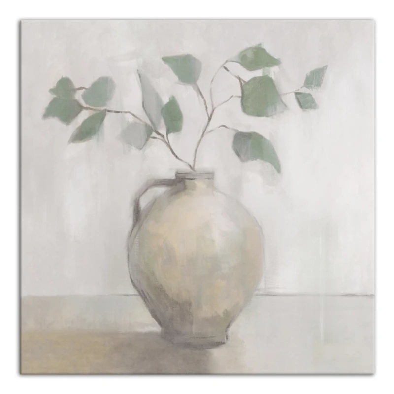 Light Vase Botanical Canvas Art Print