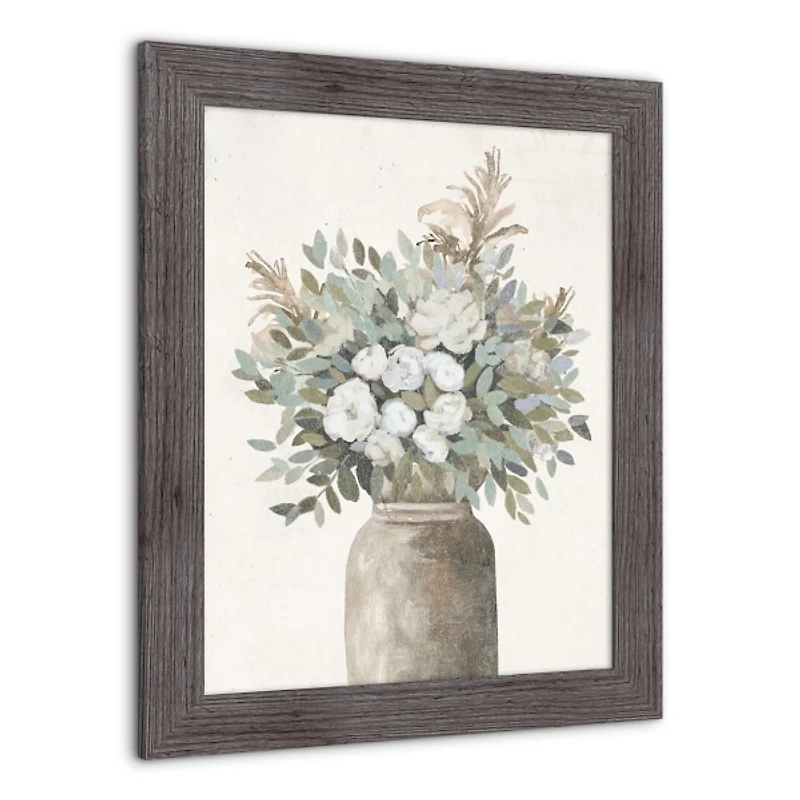 Modern Transitional Flowers Framed Wall Art