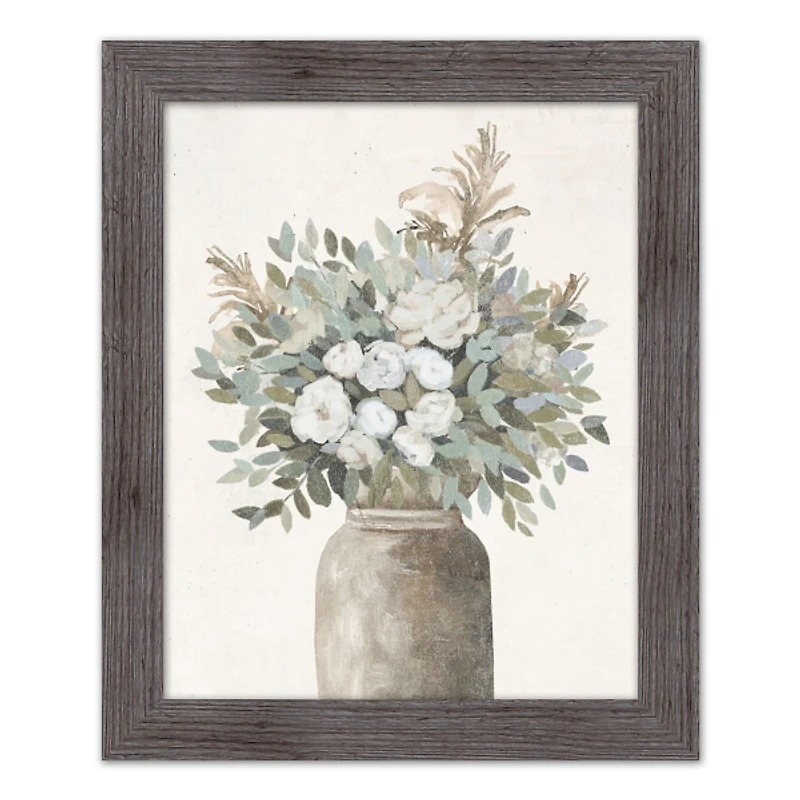 Modern Transitional Flowers Framed Wall Art